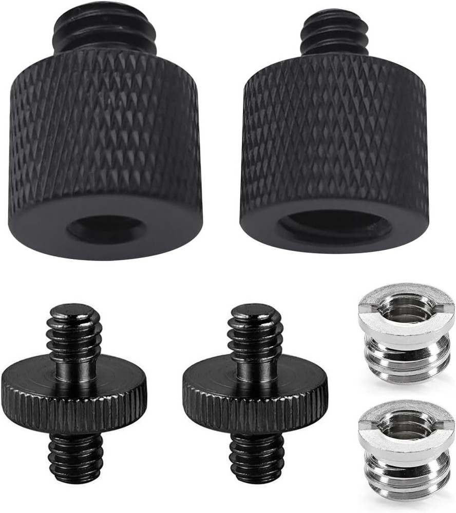 Threaded Tripod Screw Adapter Double Head Stud Standard Mounting Thread Black