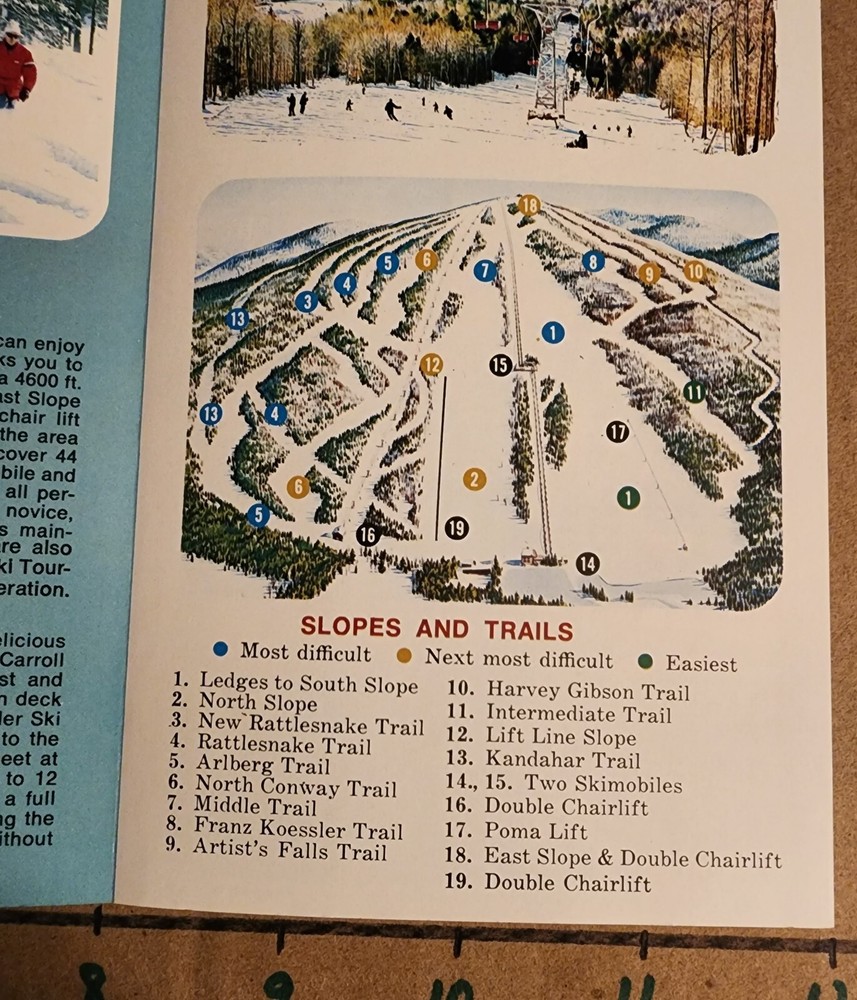 1960'S CRANMORE SKIMOBILE TRAIL MAP BROCHURES(2 DIFF.) PLUS 4 CURRENT TRAIL MAPS