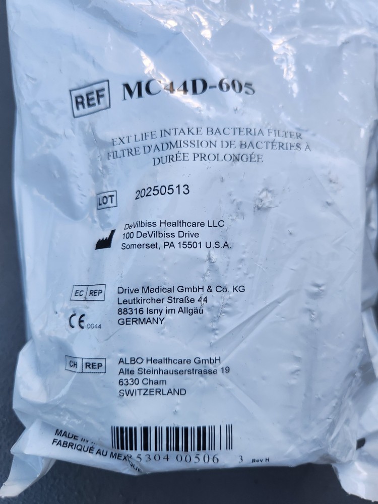 DeVilbiss Extended Life Intake Bacteria Filter, MC44D-605