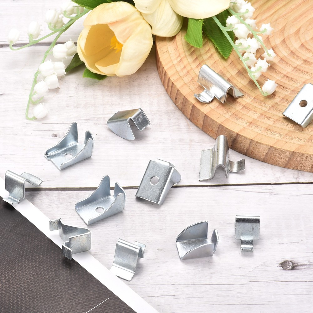 12Pcs Shelf Mounts, 8mm Adjustable U Clips, Silver