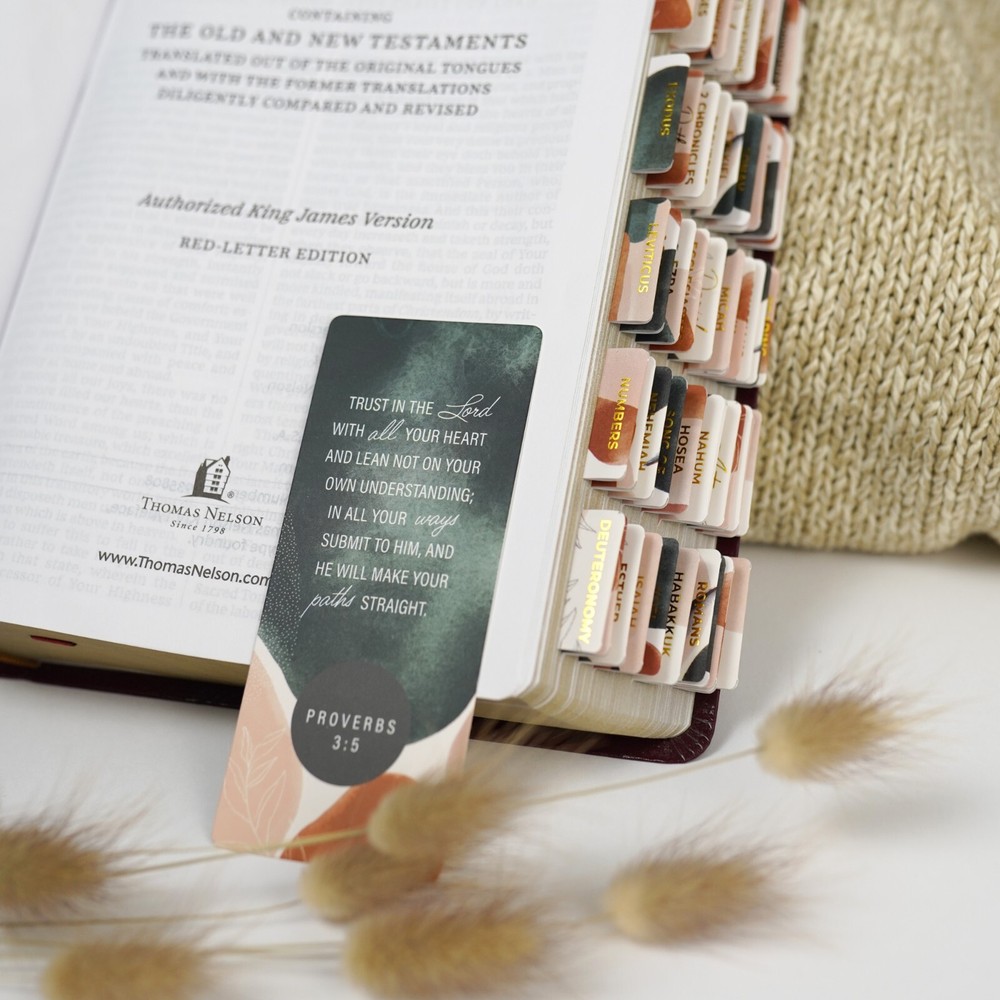 OFFILICIOUS 100 Soft-Touch, Gold-Foiled, Laminated Bible Tabs for Bible Study