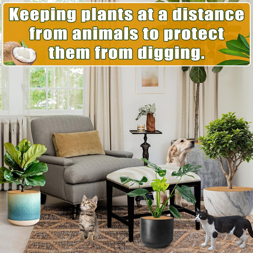3 Pcs Coconut Fibers Mulch Ring Tree Protector Mat, 24 Inch Coco Coir Tree...