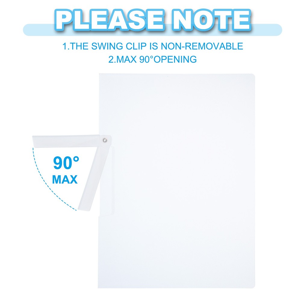 10 Pcs Report Folder Cover with Swing Clip, White