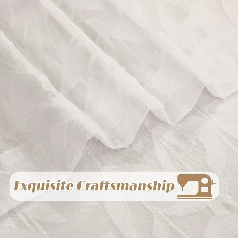 Light Filtering Leaf Jacquard Curtains 63 inch Polyester Window Panels 2 Pack US
