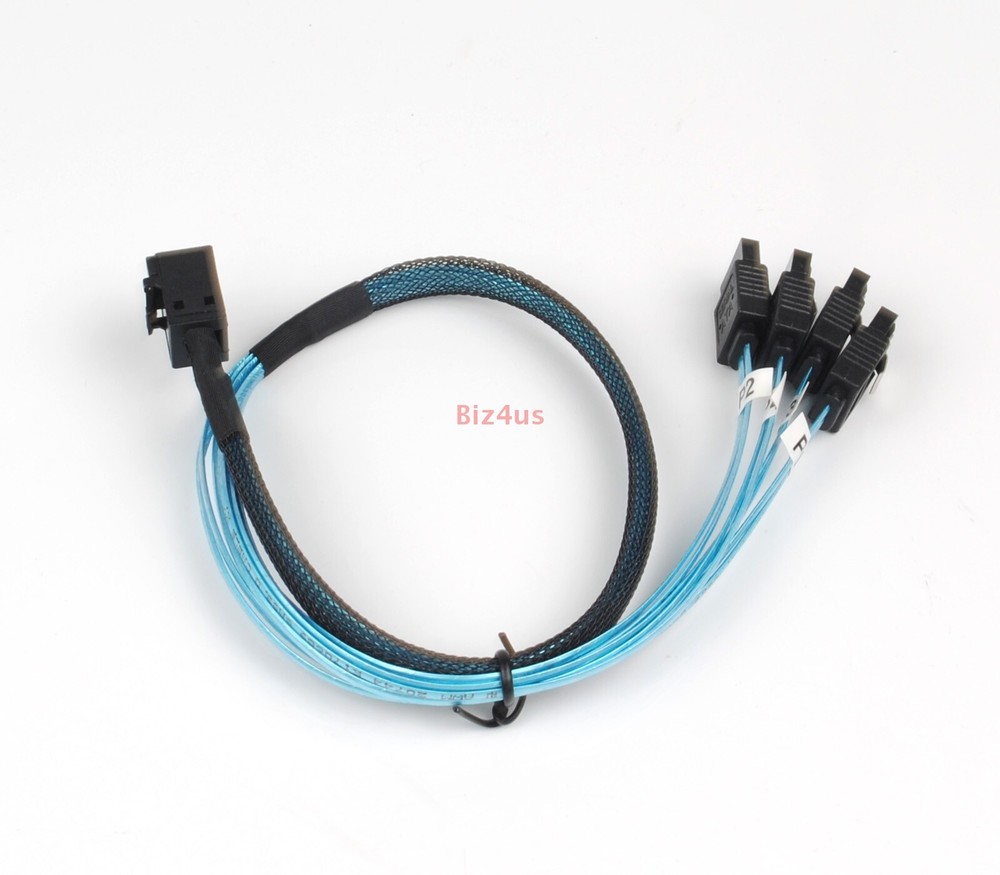 MiniSAS SFF-8643 host to4SATA 7pin Hard Disk Fanout 6Gbps Data Server Raid Cable