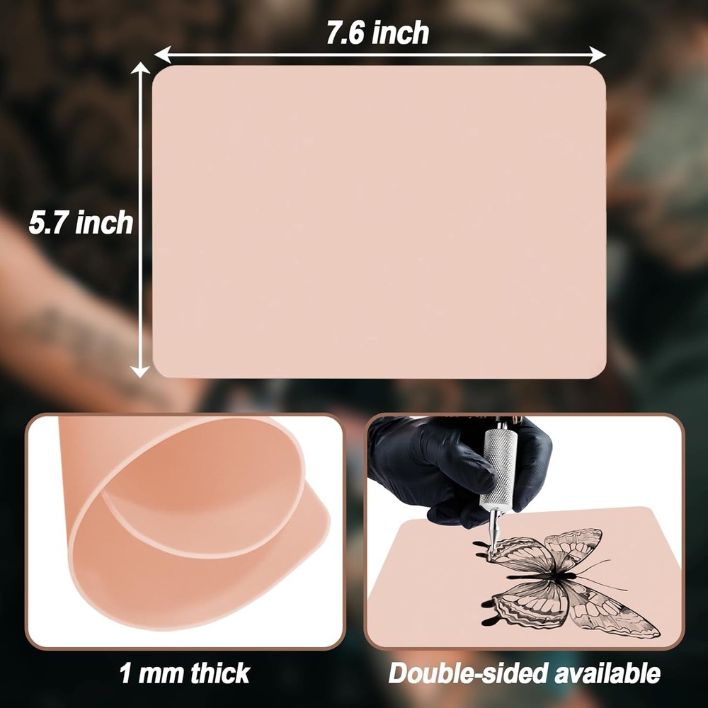 10 PCS Tattoo Practice Skins, 5.7 "x7.6" Double Sided Medium, multicolor