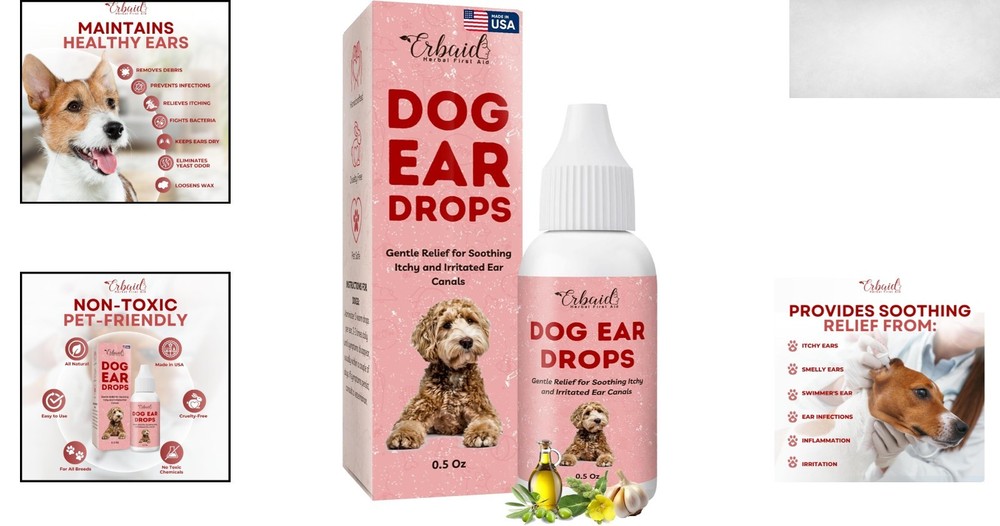 Clear Ear Cleaning Solution for Dogs - Relieves Itching & Odor Naturally