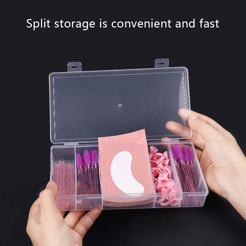 Rectangle Vertical 5 Grid Eyelash Extension Tool Storage Box With Cover