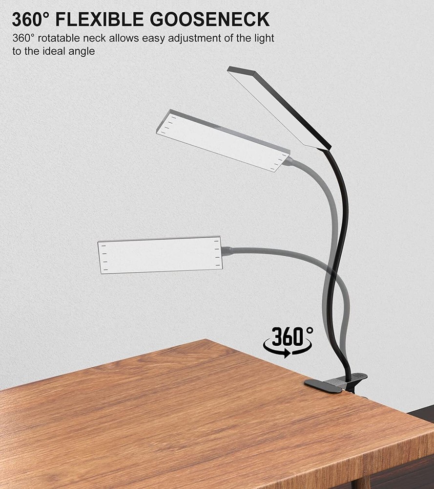 48LED USB LED Dimmable Clip On Desk Lamp Reading Table Night Light