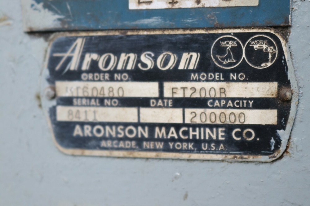 96" X 200,000 LB ARONSON WELDING TABLE: YODER #72507