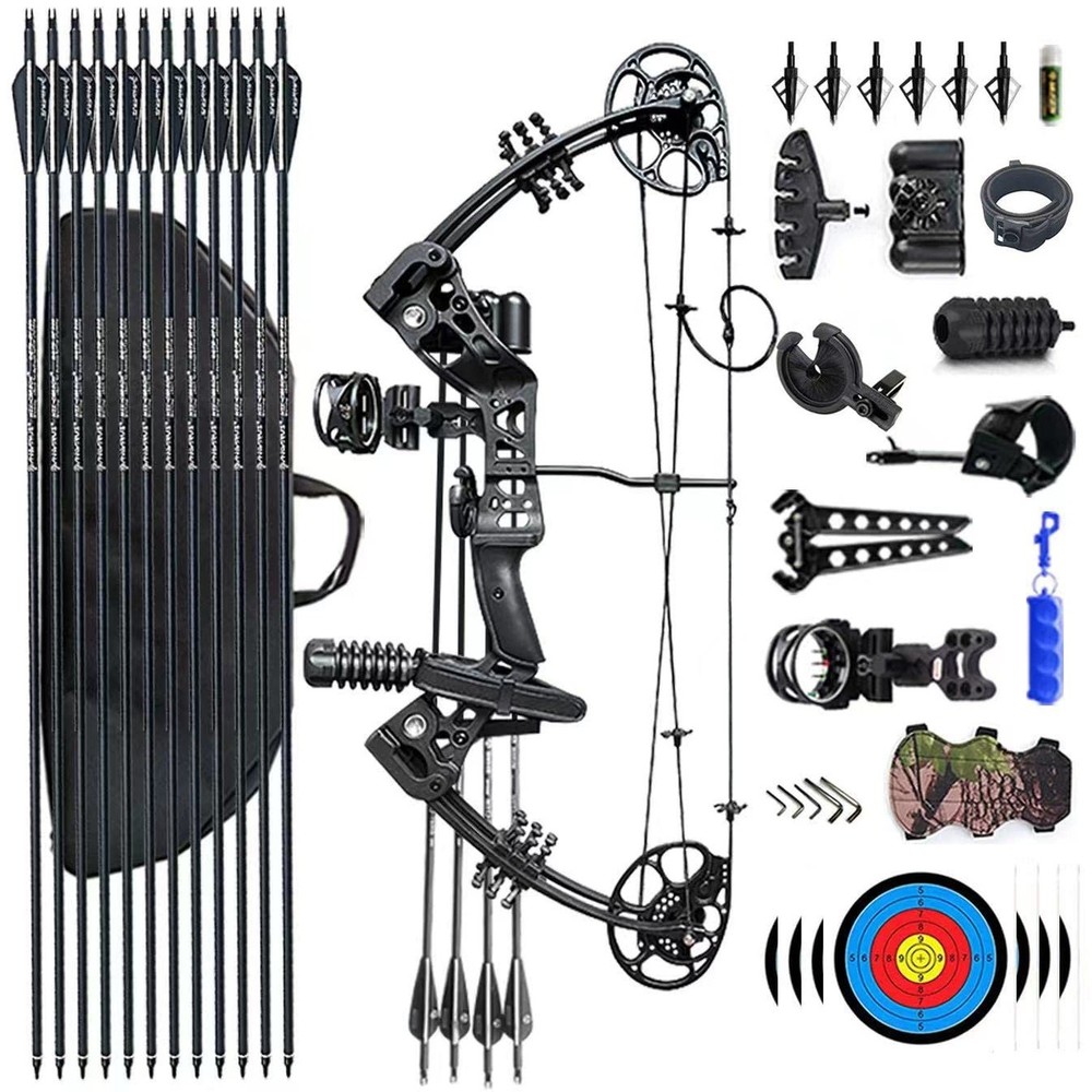 Compound Bow Set 15-45lbs for Pull Beginner and Teens Right Handed Adjustable...