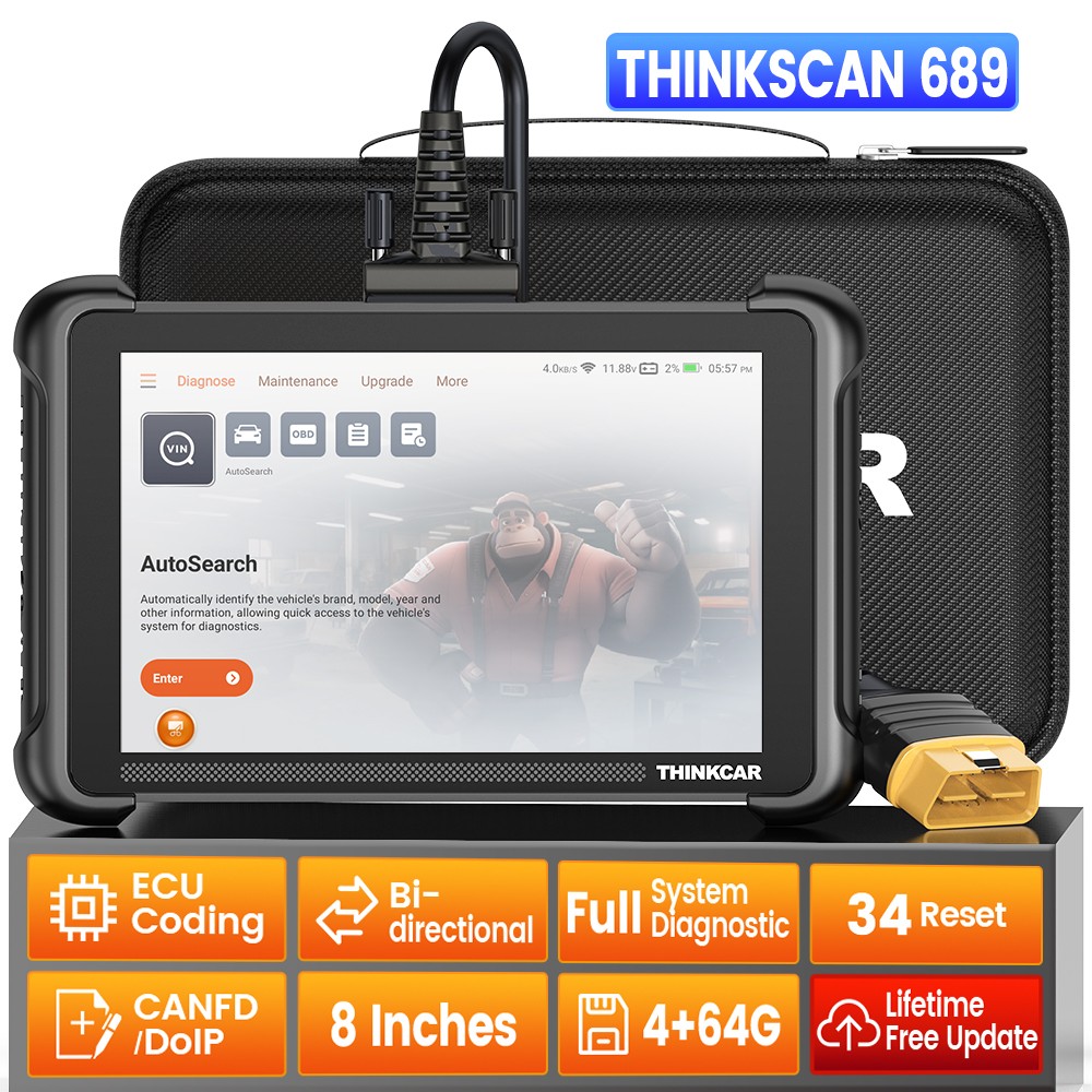 Thinkcar 689 CANFD & DOIP Active Test Full Systems Auto Diagnostic Scanner Tool
