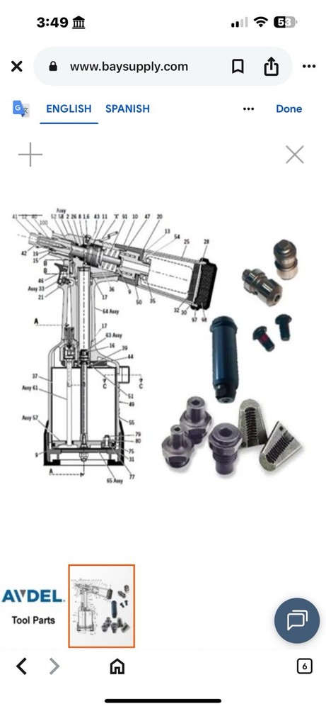 07220-07300 Handle Assembly Avdel