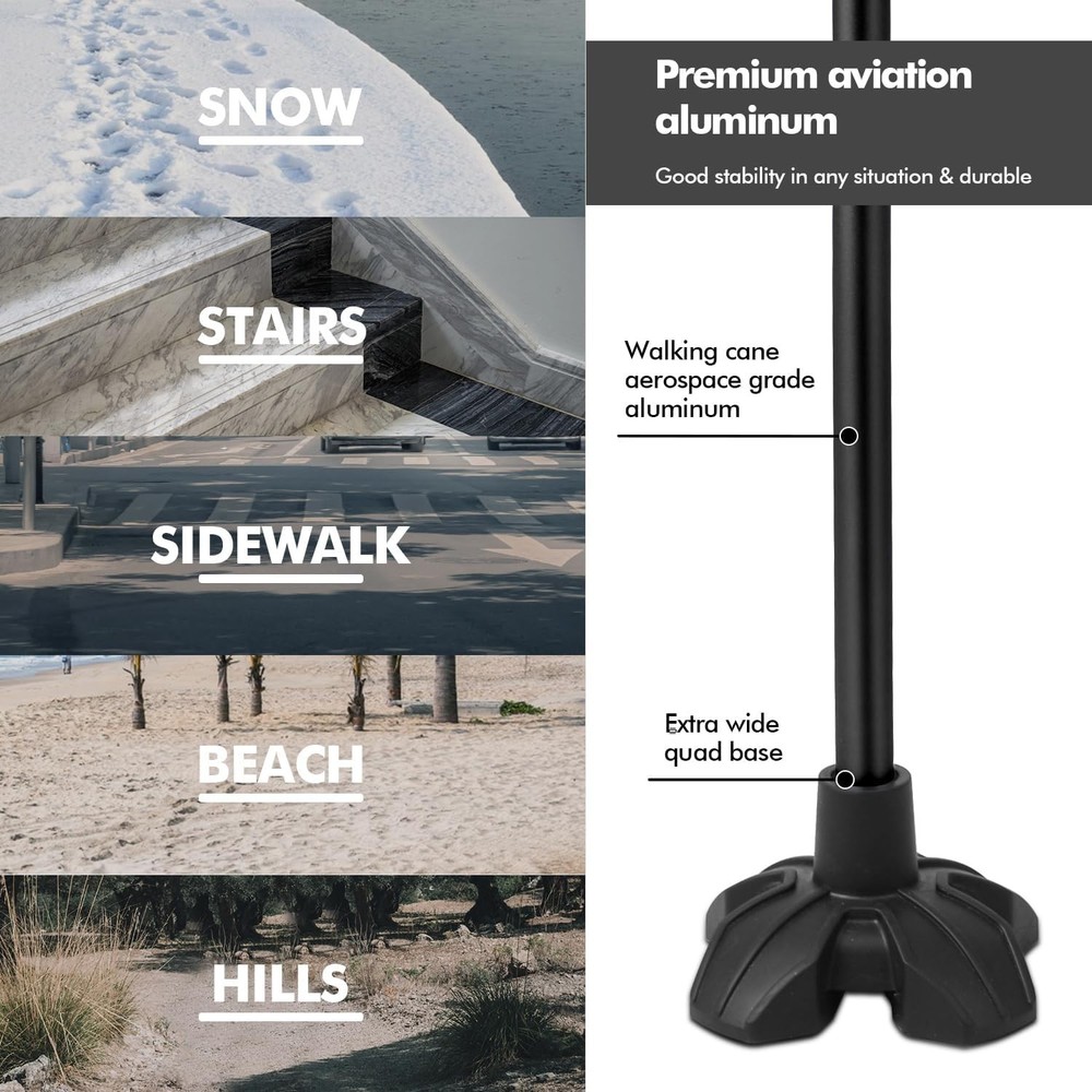 F1 Lightweight Folding Walking Stick - Adjustable Cane for Enhanced Mobility