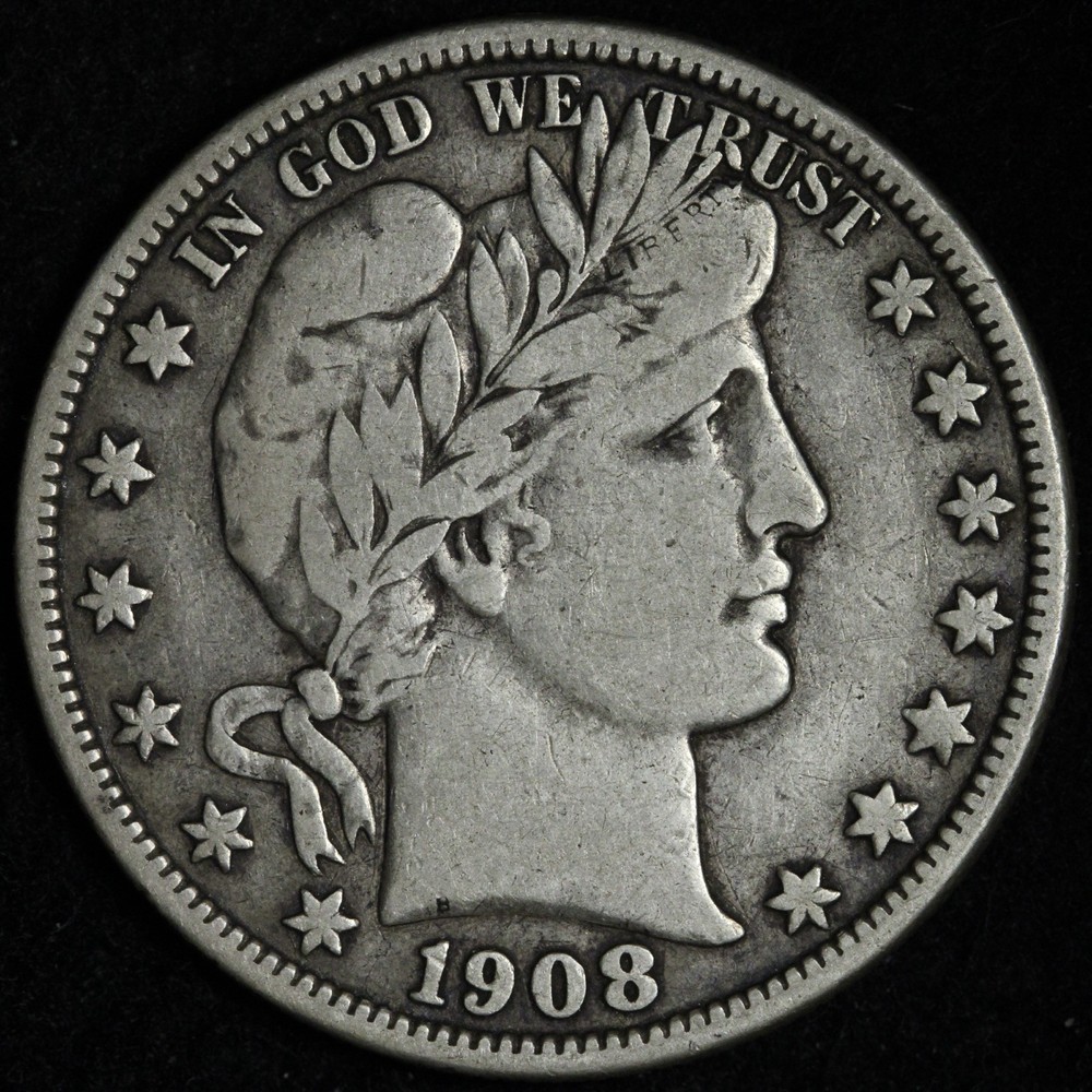1908-O Barber Silver Half Dollar VF E283 T