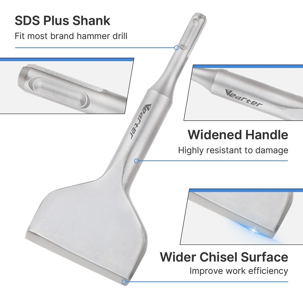 SDS Plus Chisel Bit, 3 Inches 15° Cranked Angled Wide Bent Chisel for Hamme