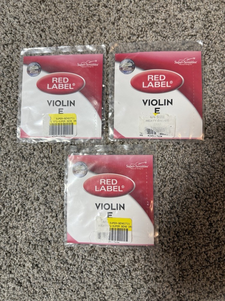 Red Label Violin Single E String 4/4 Medium 2117 3 Pack