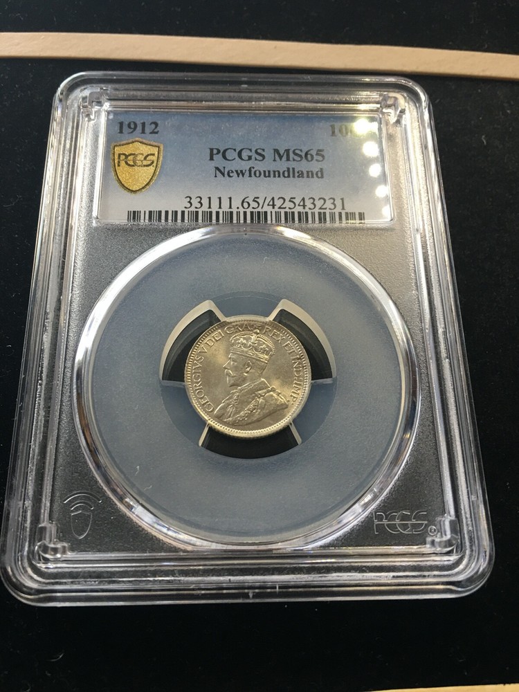 1912  Newfoundland,  ¢10 Cent, PCGS Graded, **MS-65** #3231