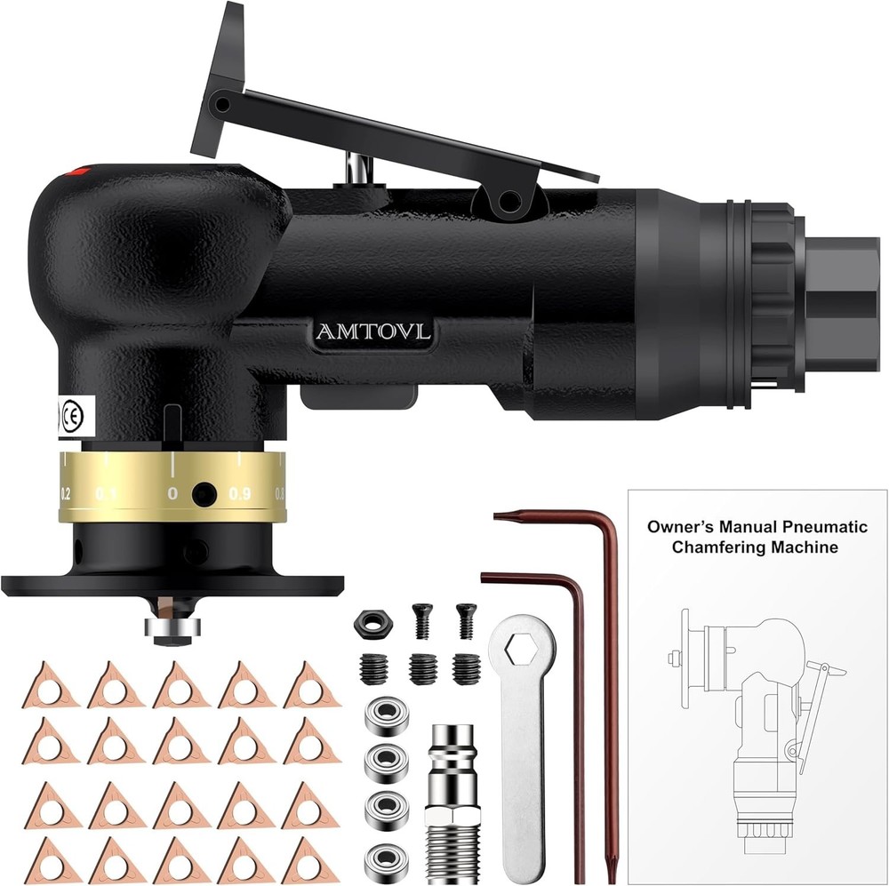 Adjustable Pneumatic Chamfer Tool with Safety Features - Lightweight & Efficient