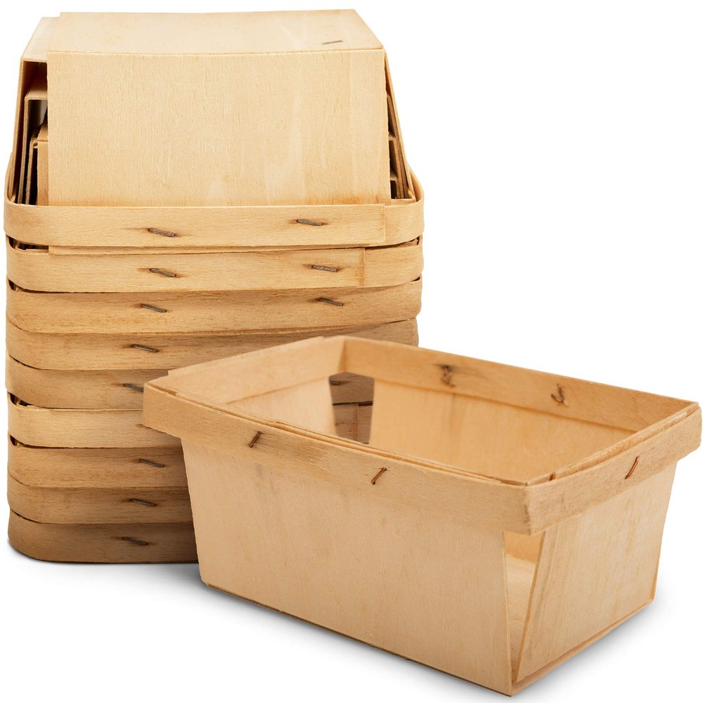 Pint Mini Rectangular Gift Baskets (10 Pack); for Picking Fruit or Arts, Craf...