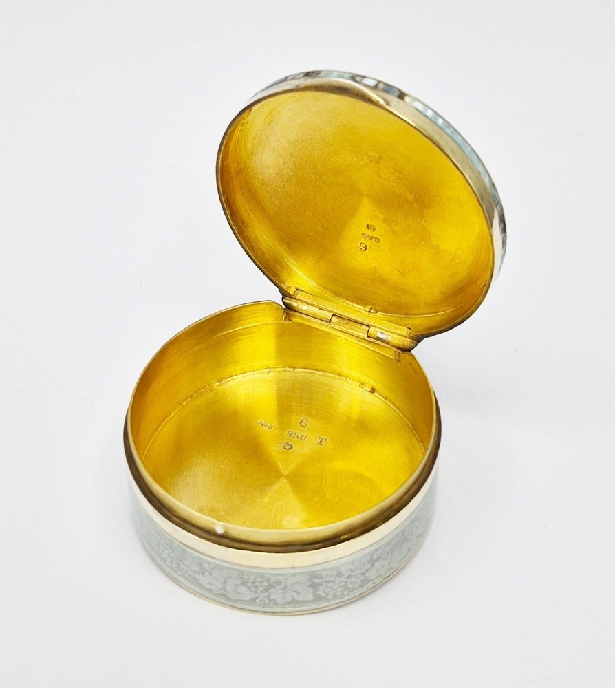 FINE AUSTRO-HUNGARIAN SOLID SILVER GUILLOCHE ENAMEL BOX c1910 GEORG ADAM SCHEID
