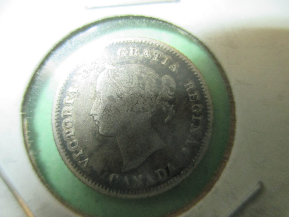 Canada 5 Cents Silver  Fine 1874