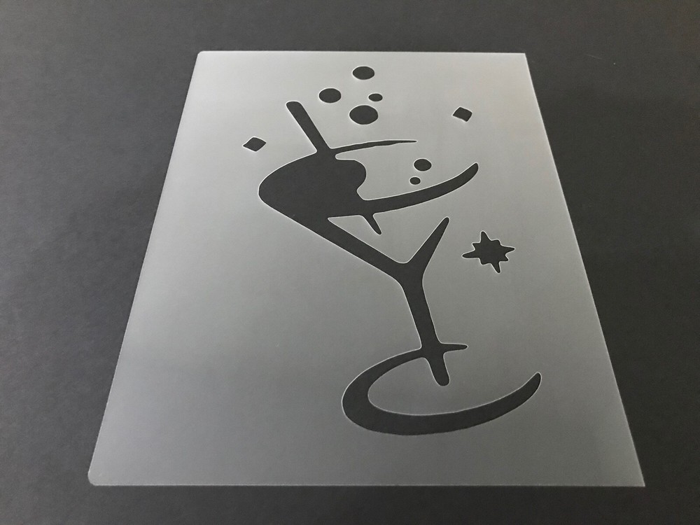 Martini #1 Stencil 10mm or 7mm Thick, Drinks, Bar, Wedding, Bachelorette