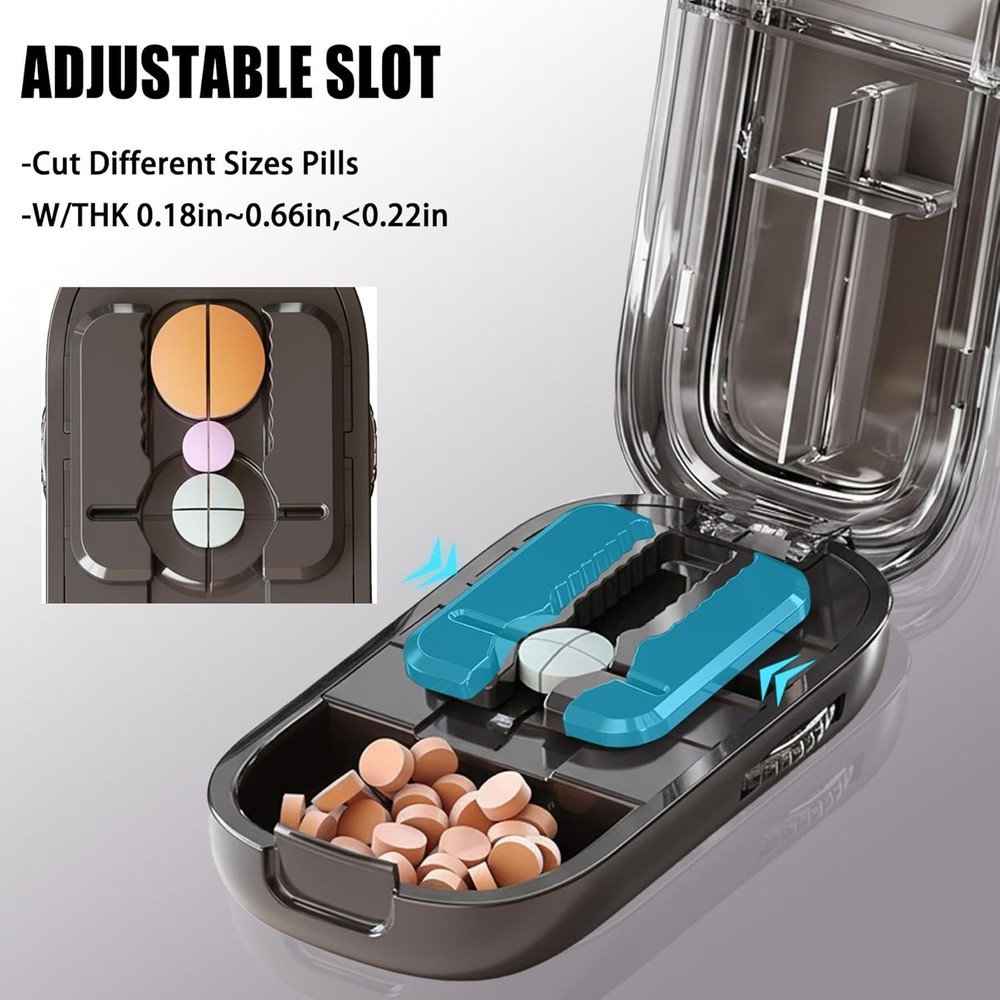 Pill Cutter Splitter for Small and Tiny Pills - 1/4 Adjustable Pi