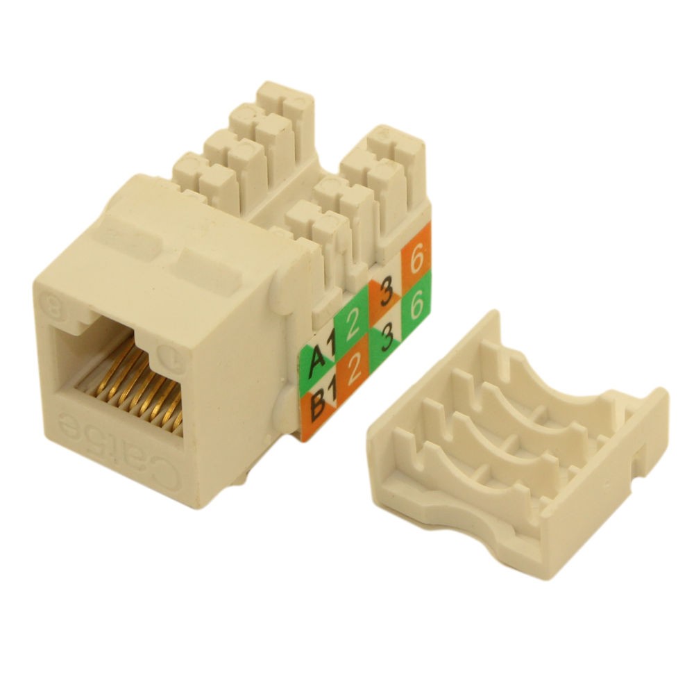 Keystone Jack Insert/Punch-down SLIM - Cat 5E RJ45 Networking  White