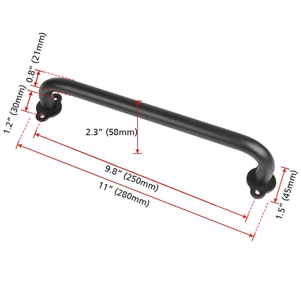 Sliding Barn Door Pull Flush Handle Gate Hardware Set Iron Matte Black