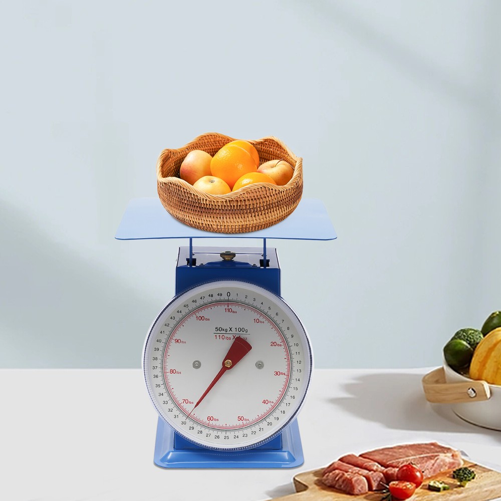 110-LBS Heavy Duty Mechanical Kitchen Scale with Large Dial & Durable Design