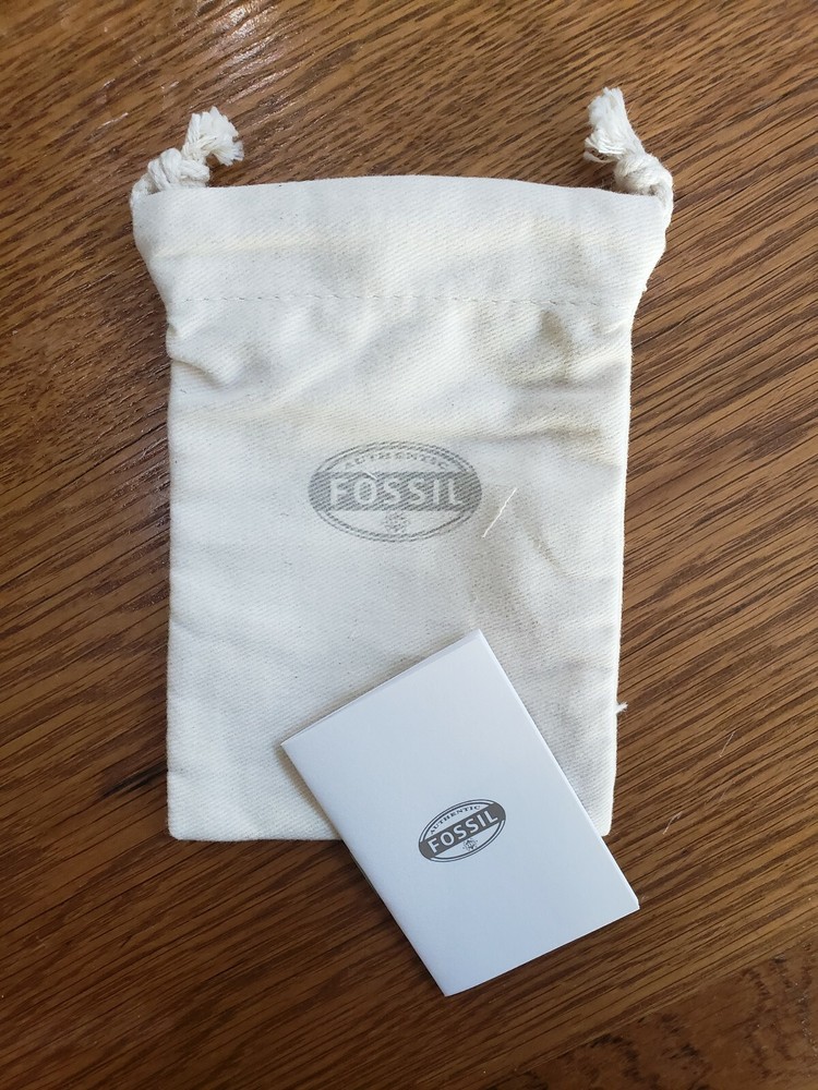 Fossil Jewelry Watch Fabric Bag & Guide
