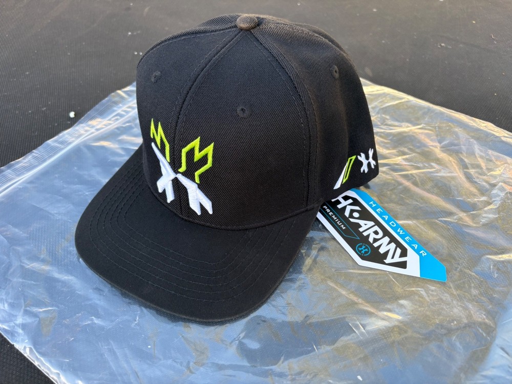 HK ARMY - SPLIT SNAPBACK HAT - BLACK/GREEN/WHITE - Brand New