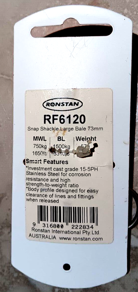 RONSTAN SNAP SHACKLE BALE 73MM (2 3/4") RF6120