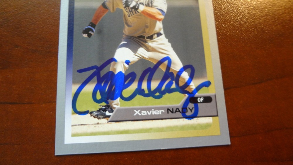 2005 TOPPS TOTAL XAVIER NADY AUTOGRAPHED BASEBALL CARD