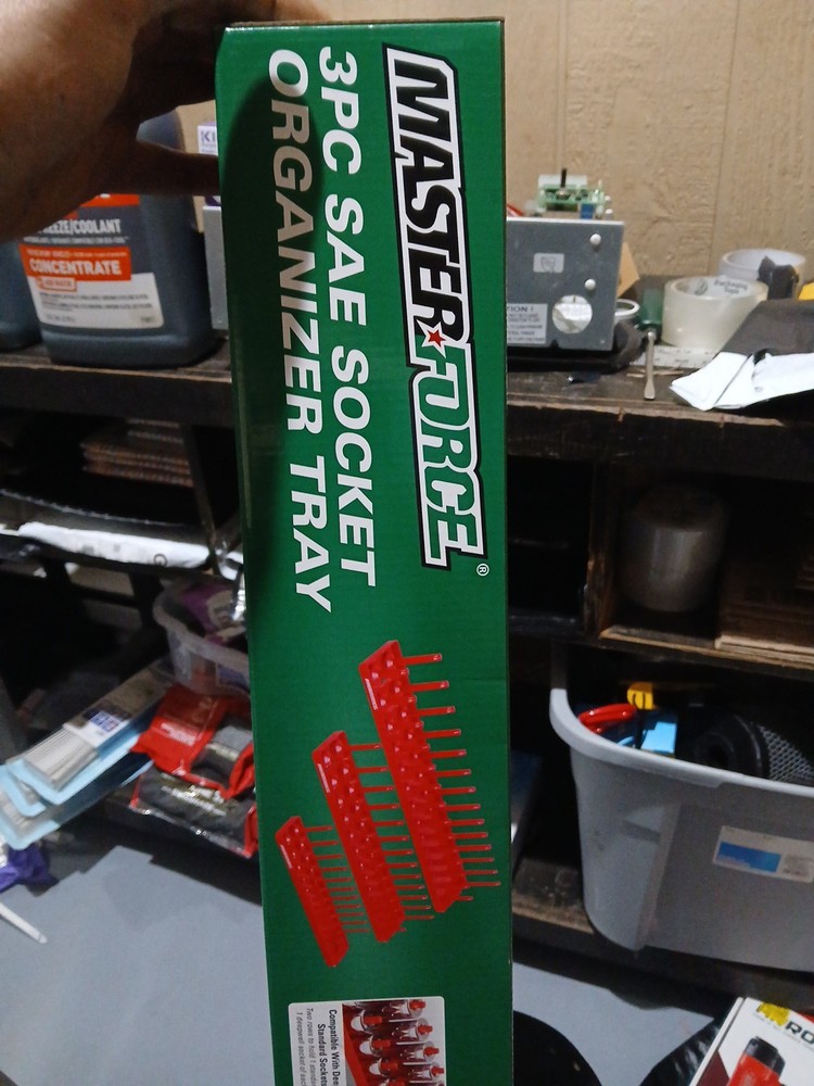 3 piece SaE socket organizing tray