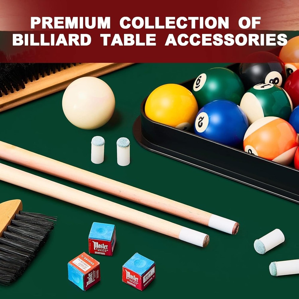 71pcs Pool Table Accessory Set with Balls, Triangle Rack, Chalk, Spots & Brush