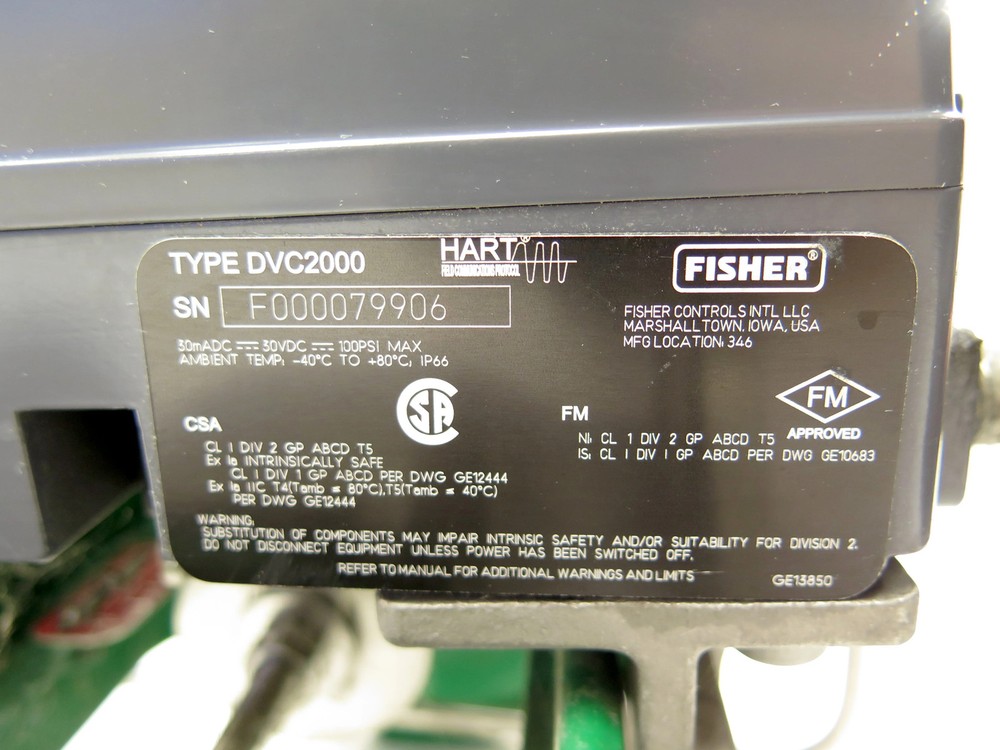 Fisher / Feildvue Instruments DVC2000 Digital Valve Controller & Baumann Valve 1