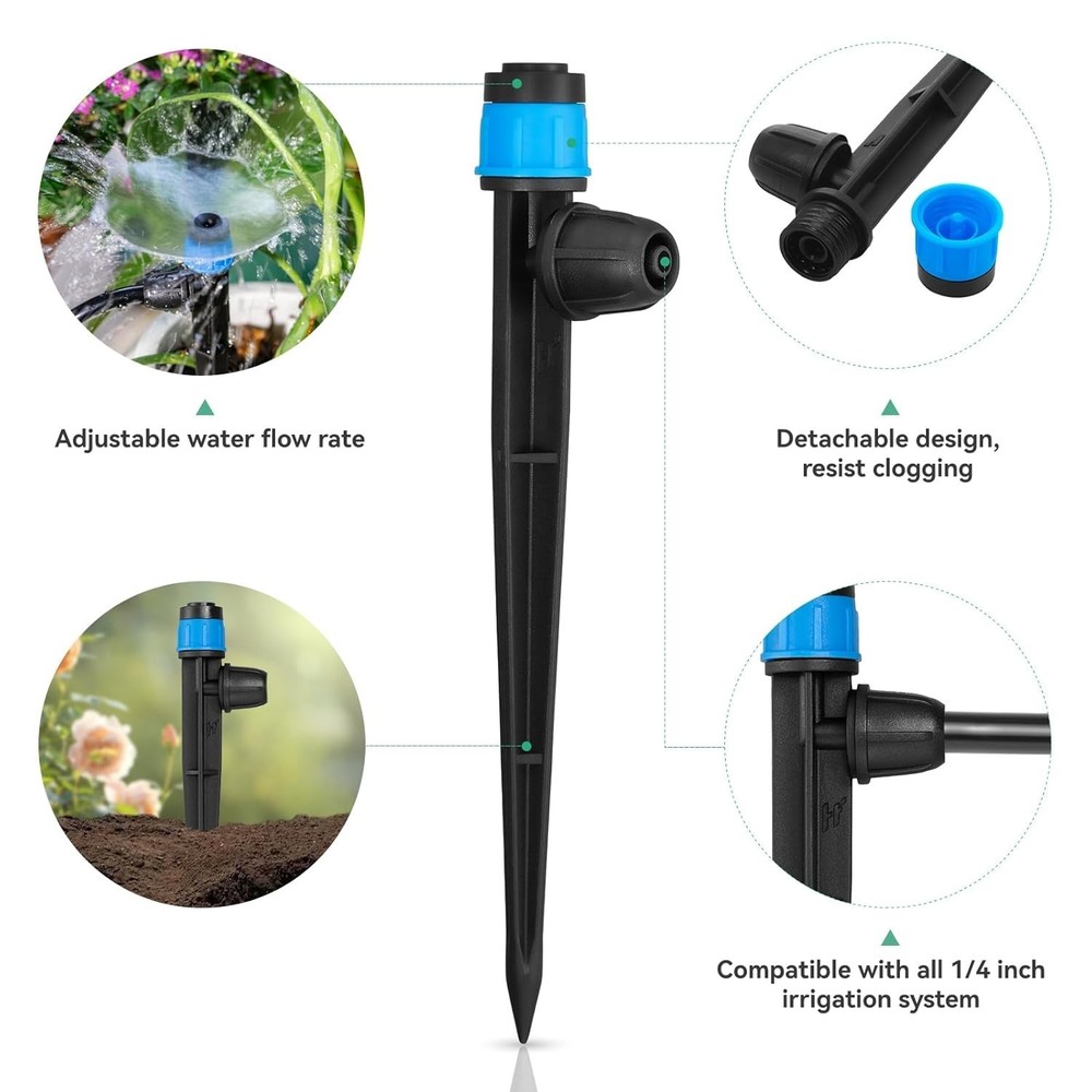Versatile Drip Irrigation Emitters: 25pcs Adjustable Drippers for Garden Use