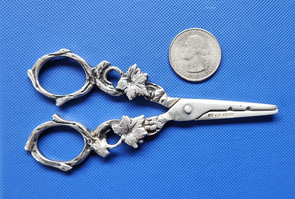 Vintage Silver Grape Scissors Marked JLH