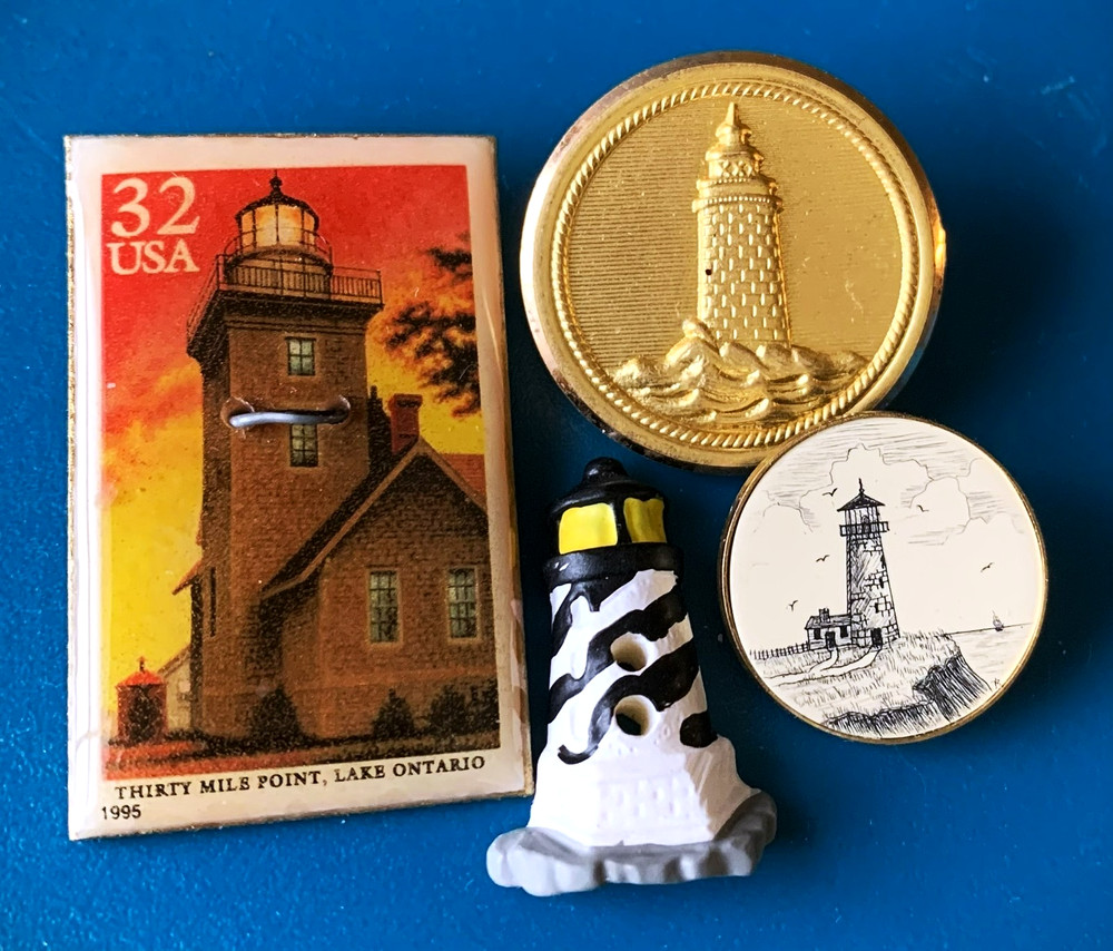 4 Lighthouse Picture, Realistic Buttons - Assorted Materials