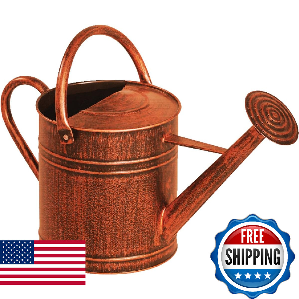 Panacea 84872 2 Gallon Brushed Bronze Watering Can, Brown
