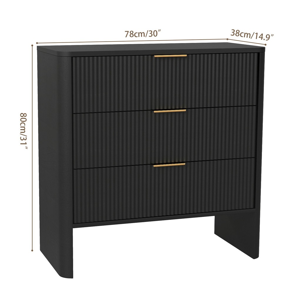 Modern Wavy Pattern Drawer Cabinet For Bedroom Hallway