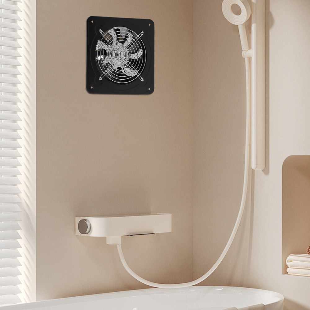 8" Wall-Mounted Exhaust Fan with Backdraft Damper for Kitchen Ventilation