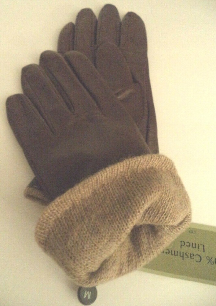 Fownes 100% Cashmere Lined} Gloves*.Brown, Medium