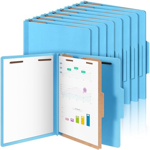 Pcs Classification Folders Letter Size, 1 Divider Pressboard File 24 Blue