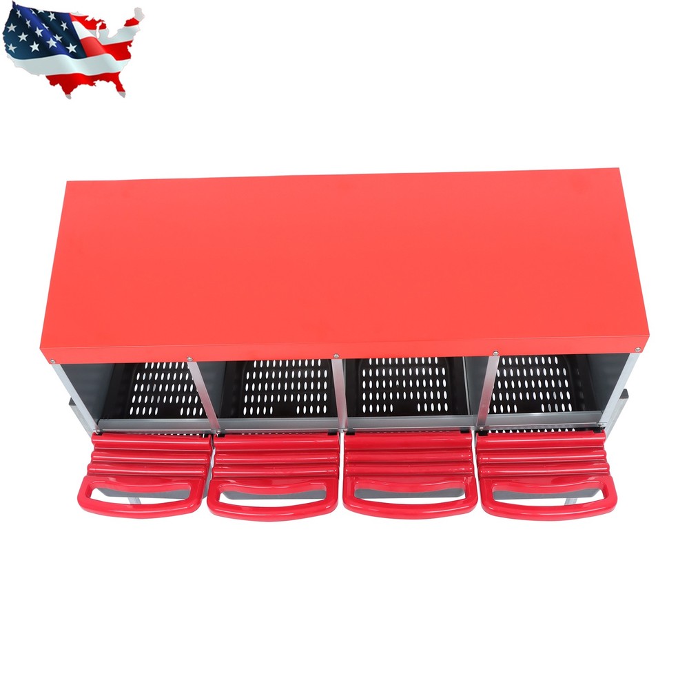 Roll Out Chicken Nesting Boxes For Laying Eggs Coop 4 Compartment