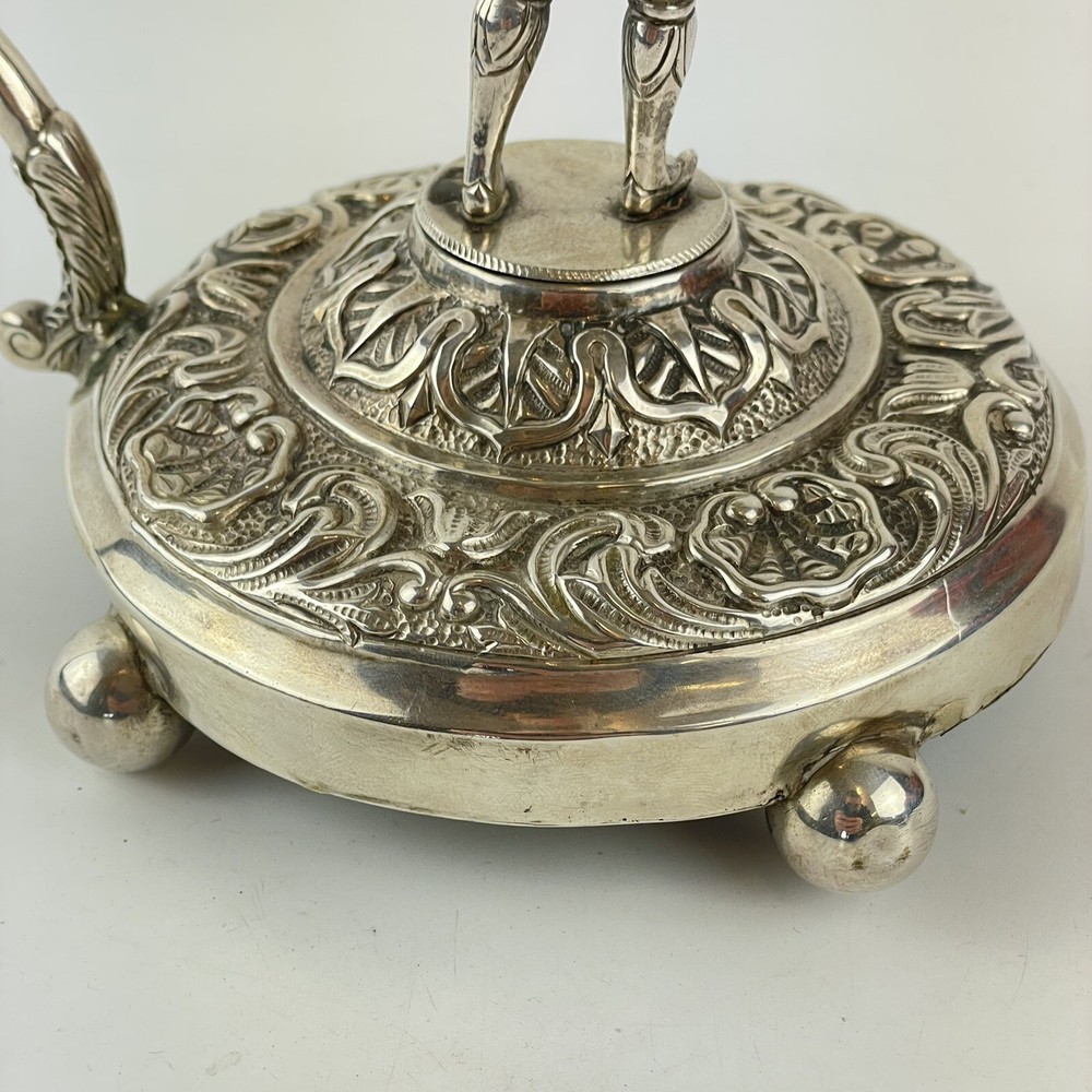 Antique Probably Spanish Solid “915” Silver Figural Chamberstick Figurehead 18cm