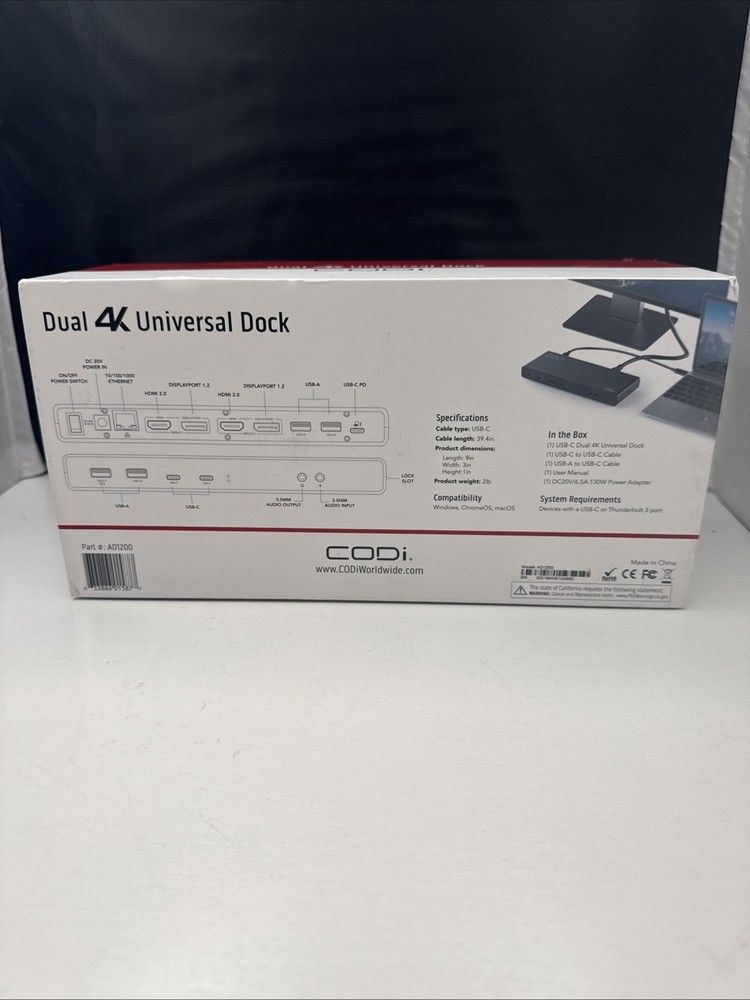 Codi A01200 Dual 4K Universal Docking Station