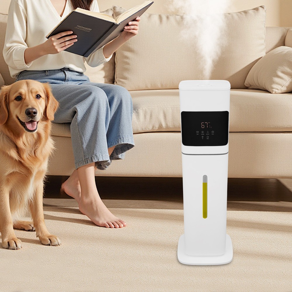 Smart White Humidifier with Large Capacity, Remote Control & Quiet Operation